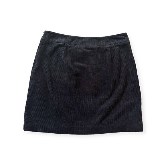 Boden Gray Corduroy Kilt Mini Skirt, Size US12R, Faux Wrap - Picture 5 of 11